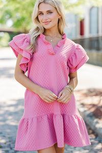 Something New Mauve Textured Dress