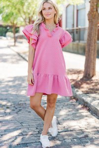 Something New Mauve Textured Dress