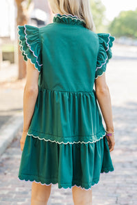 Memories Are Forever Green Scalloped Dress