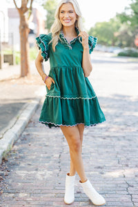 Memories Are Forever Green Scalloped Dress