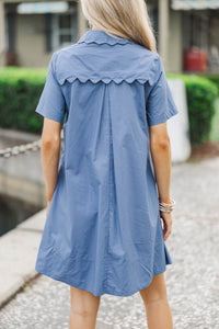 Everything In Place Blue Collared Dress