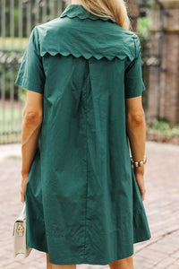 Everything In Place Green Collared Dress