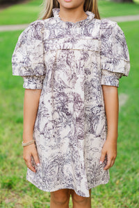 Girls: The Alaina Brown Toile Shift Dress