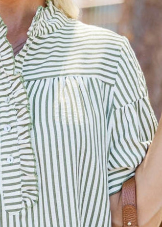 Turn Up The Charm Hunter Green Striped Dress