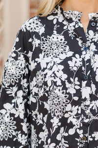 Take Your Turn Black Eyelet Textured Blouse