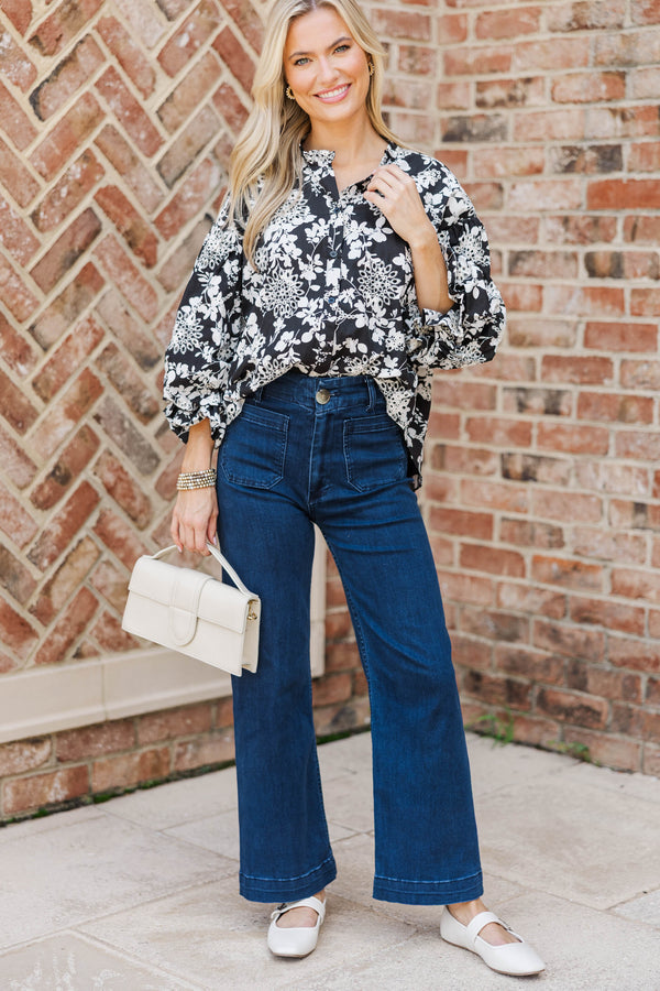 Take Your Turn Black Eyelet Textured Blouse