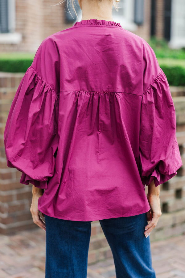 Take Your Turn Plum Blouse