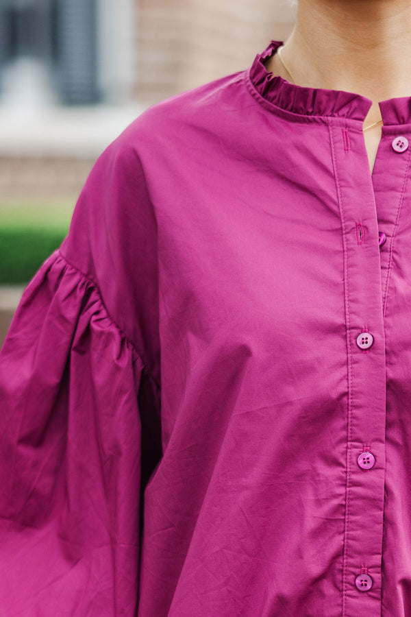 Take Your Turn Plum Blouse