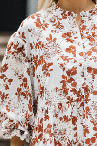 Take Your Turn Rust Eyelet Babydoll Dress