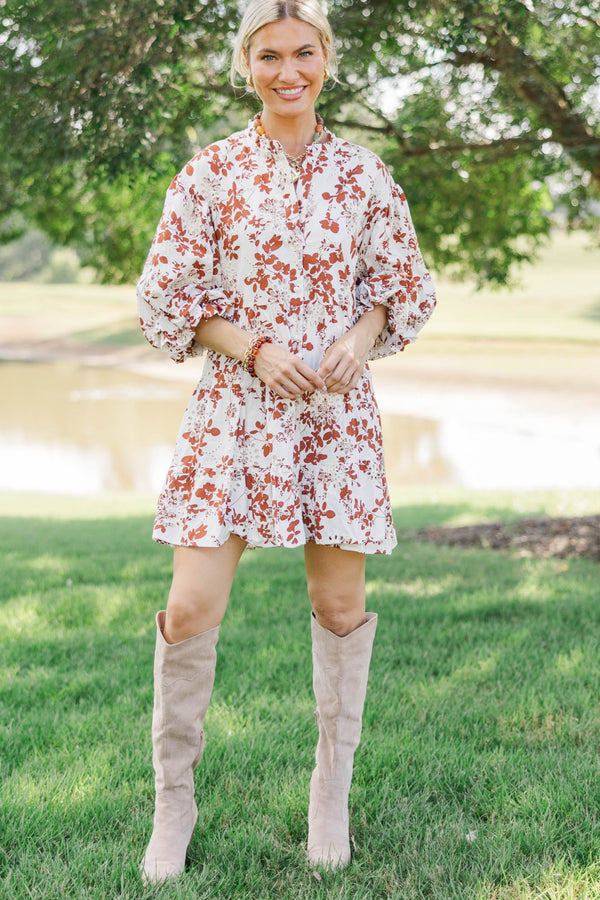Take Your Turn Rust Eyelet Babydoll Dress