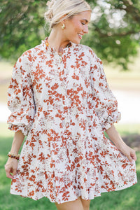 Take Your Turn Rust Eyelet Babydoll Dress