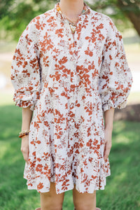 Take Your Turn Rust Eyelet Babydoll Dress
