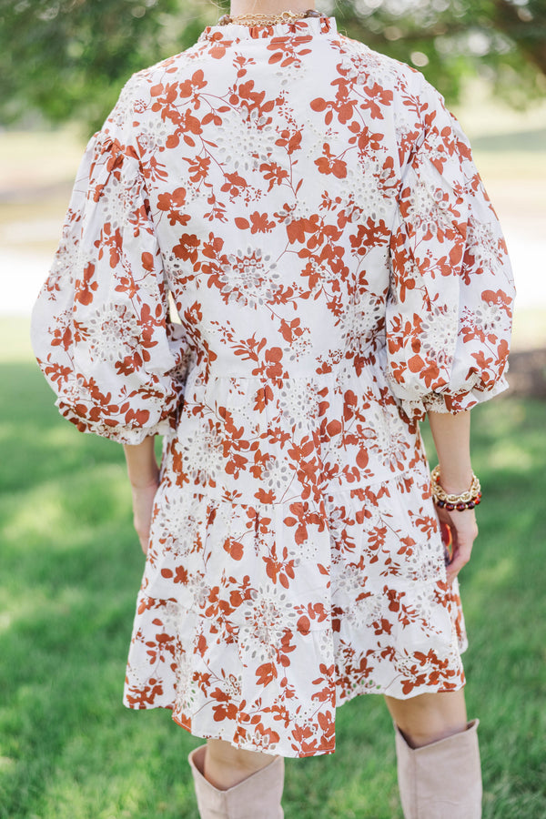 Take Your Turn Rust Eyelet Babydoll Dress
