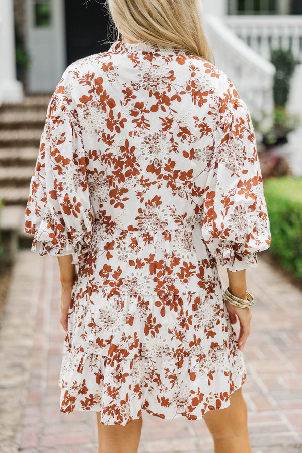 Take Your Turn Rust Eyelet Babydoll Dress