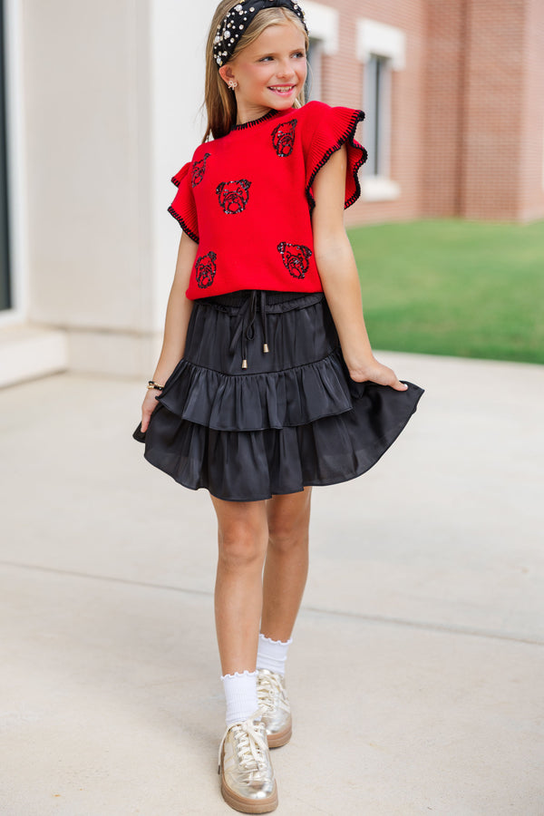 Girls: Fourth Quarter Feels Red Sleeveless Sweater