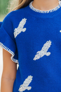Girls: Fourth Quarter Feels Royal Blue Sleeveless Sweater
