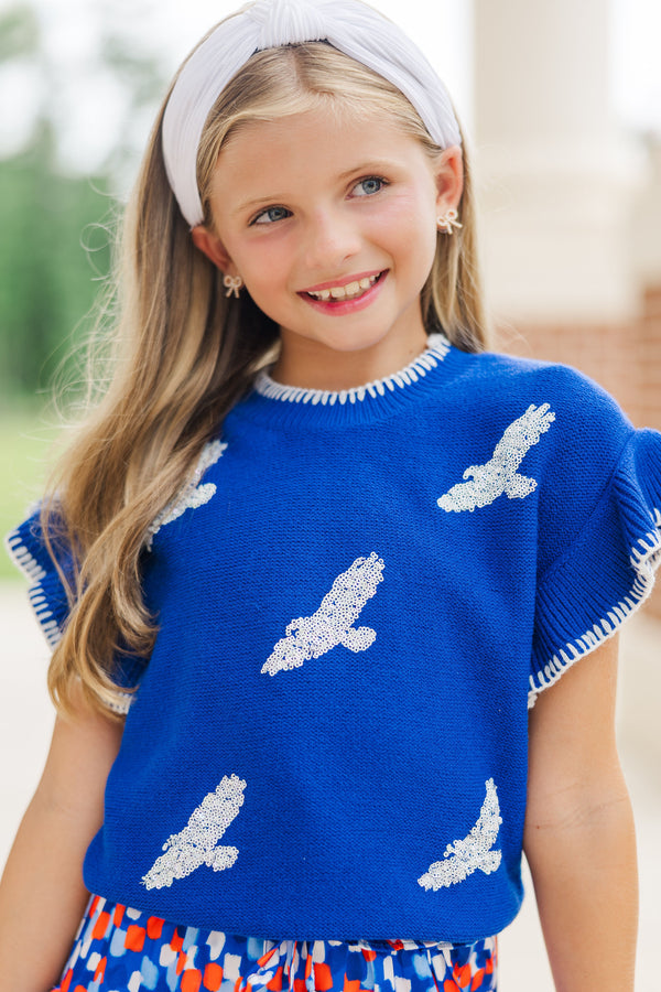 Girls: Fourth Quarter Feels Royal Blue Sleeveless Sweater
