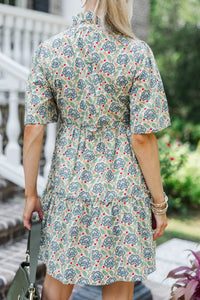 Feeling Your Best Sage Paisley Babydoll Dress