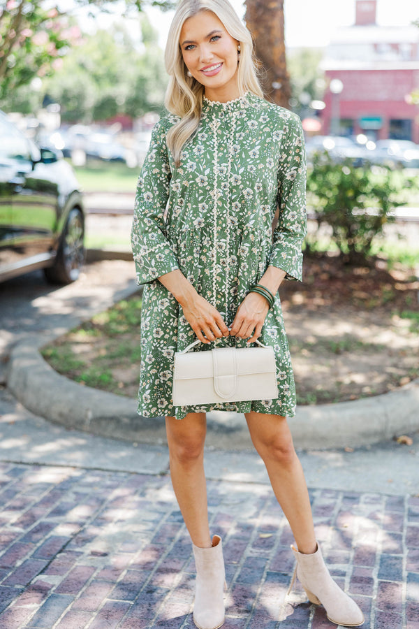 Always The One Emerald Floral Shift Dress