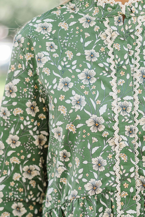 Always The One Emerald Floral Shift Dress