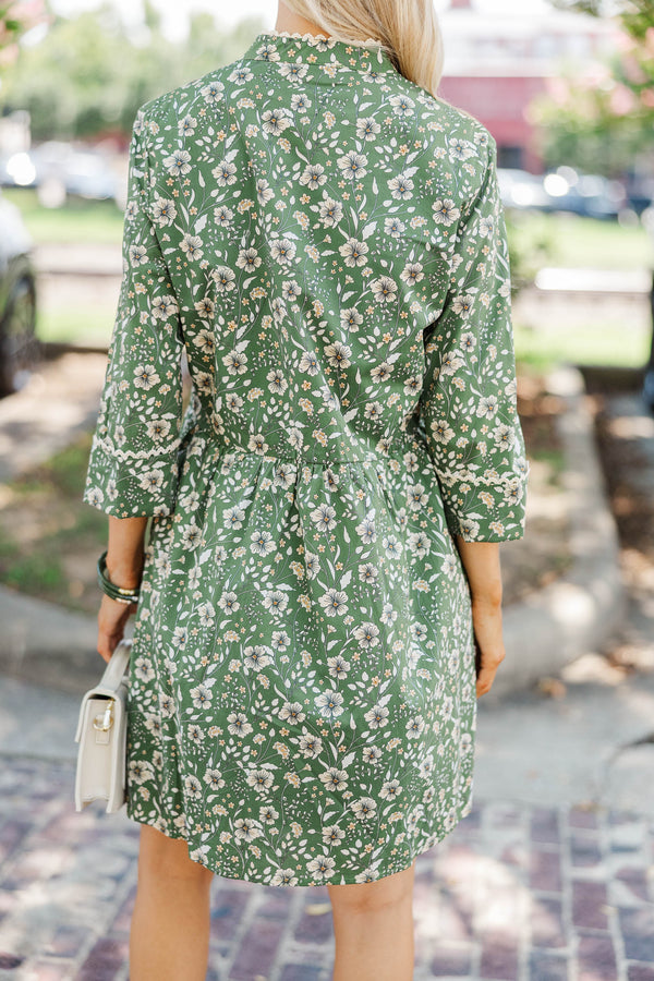 Always The One Emerald Floral Shift Dress