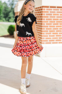 Girls: Huddle Up Black Bulldog Sweater