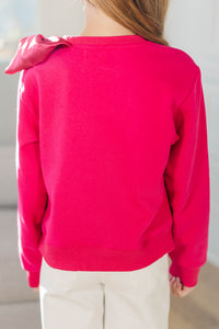 Girls: The Bright Side  Fuchsia Bow Sweater