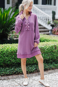 Find It Again Plum Collared Dress