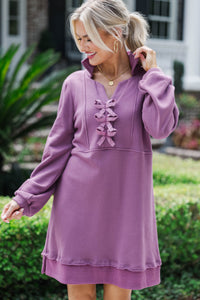 Find It Again Plum Collared Dress