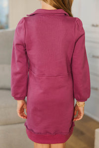 Girls: Always A Dream Plum Bow Detail Dress