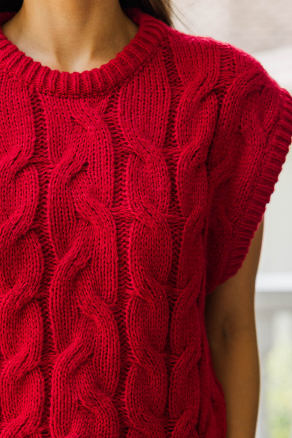 Cabin Meetup Knit Sweater In Red main image 1