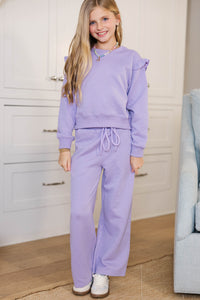 Girls: Out For A Walk Lavender Textured Pants