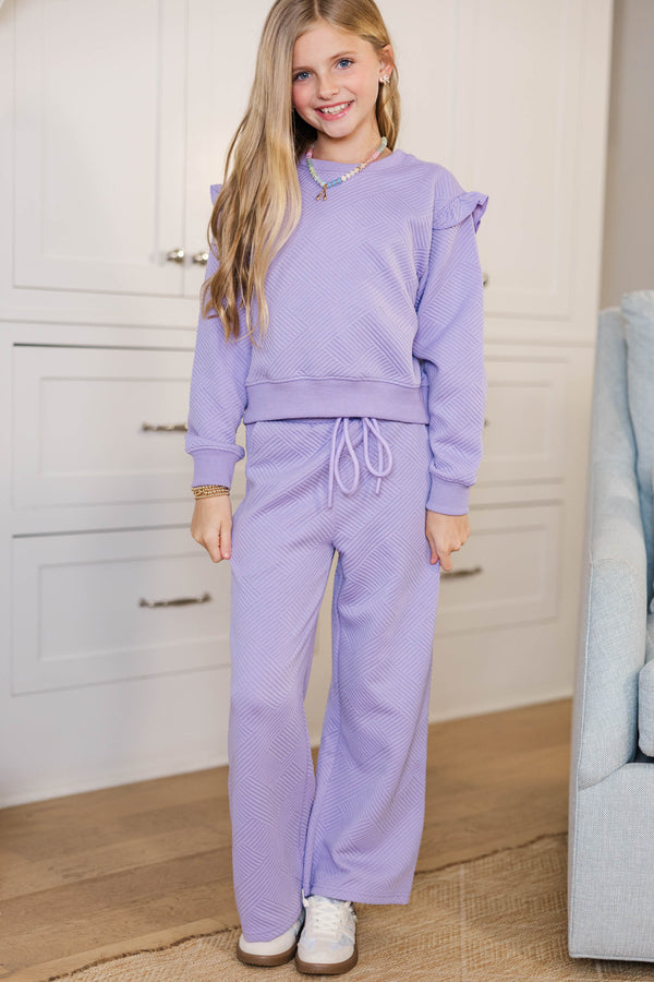 Girls: Out For A Walk Lavender Textured Pants