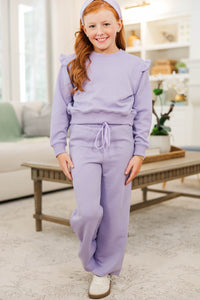 Girls: Out For A Walk Lavender Textured Pants