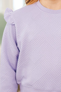 Girls: Out For A Walk Lavender Textured Ruffle Top
