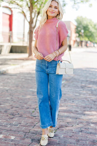 Return To It Mauve Short Sleeve Sweater