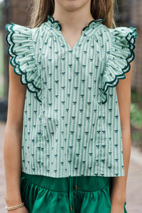 Girls: Tell You Everything Green Bow Blouse