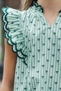 Girls: Tell You Everything Green Bow Blouse