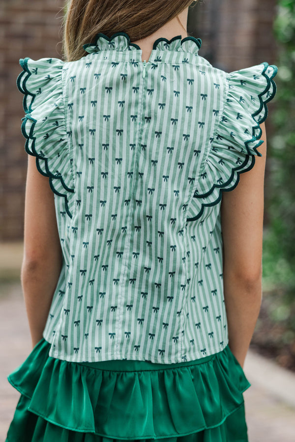 Girls: Tell You Everything Green Bow Blouse
