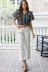 Endless Afternoon Black Ditsy Floral Blouse