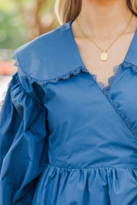 She's That Girl Blue Collared Dress