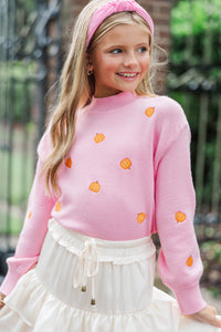 Girls: Field Trip Vibes Pink Pumpkin Sweater
