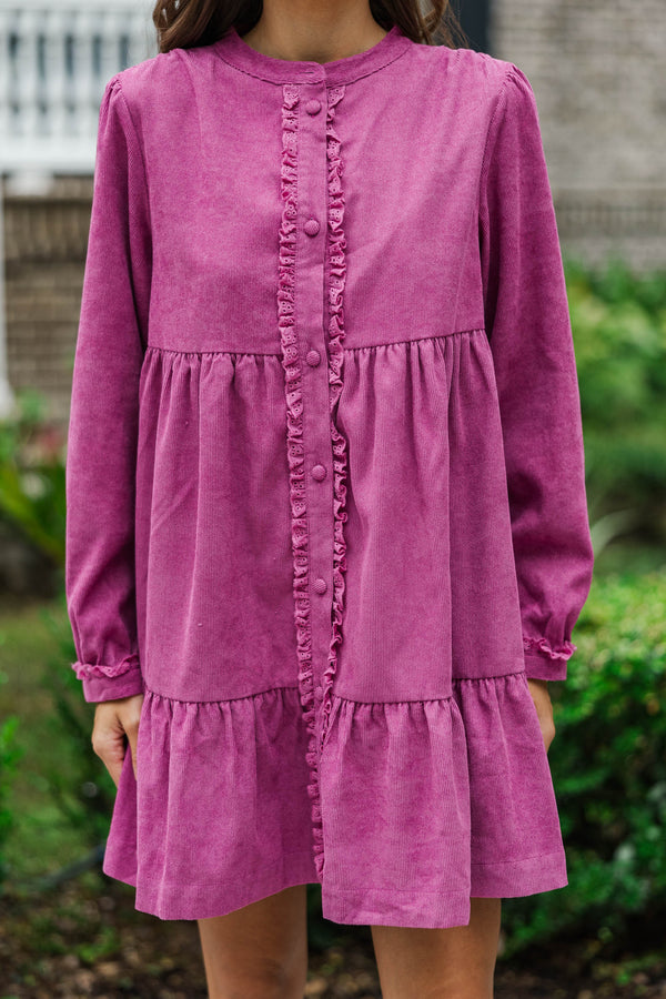 Made You Blush Mauve Babydoll Dress