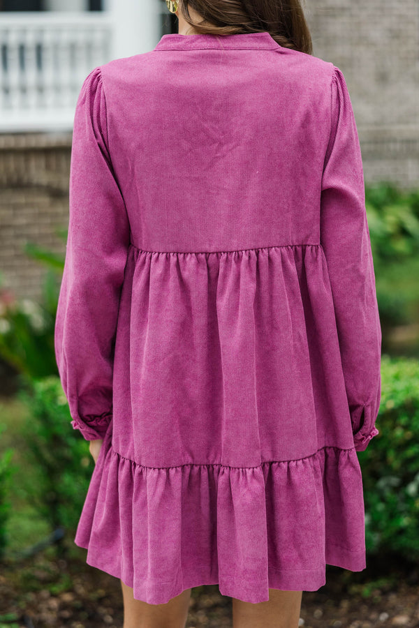 Made You Blush Mauve Babydoll Dress