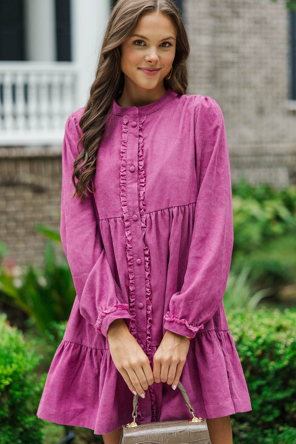 Made You Blush Mauve Babydoll Dress