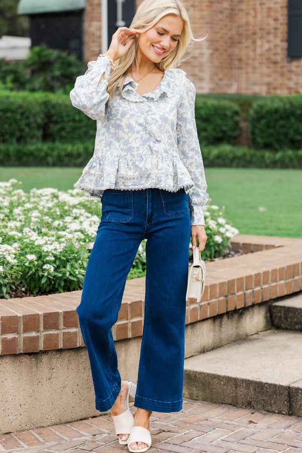 Early Harvest Blue Toile Blouse