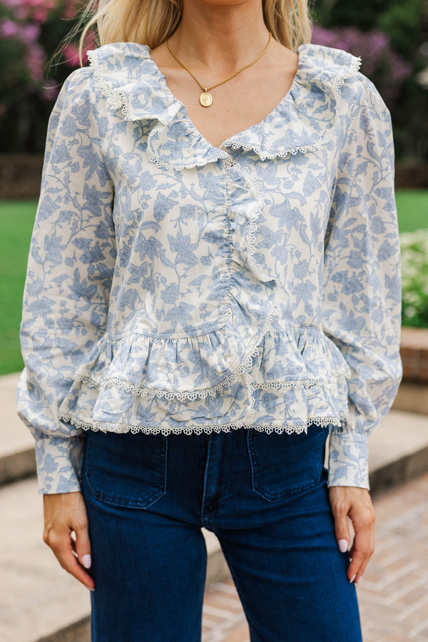 Early Harvest Blue Toile Blouse
