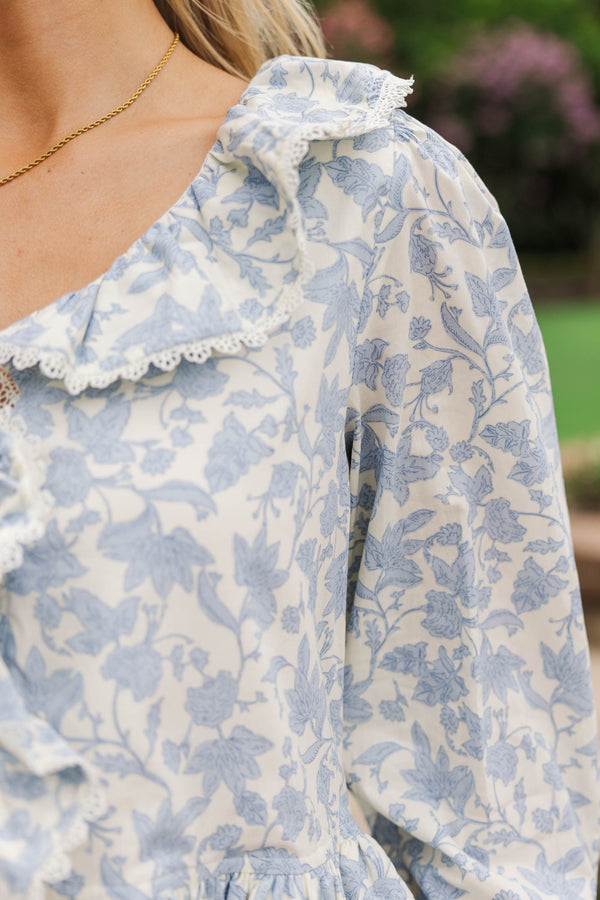 Early Harvest Blue Toile Blouse
