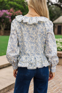 Early Harvest Blue Toile Blouse
