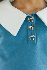 Girls: Tied and True Navy Collared Polo Top